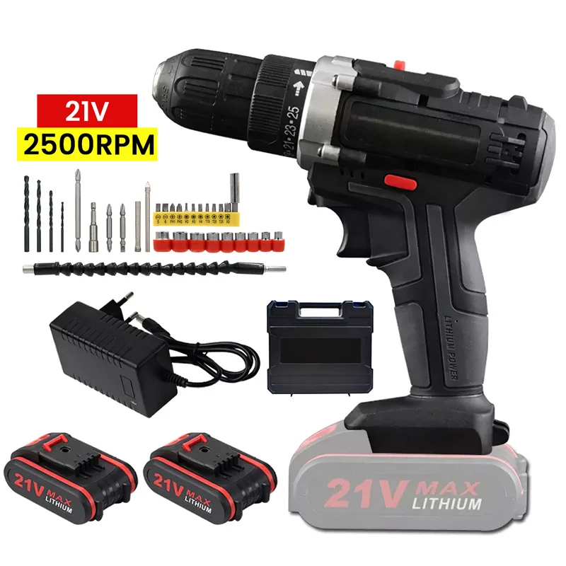 21V Electric Impact Cordless curtain High-power Lithium Battery Wireless Rechargeable Hand driver Home DIY Electric Power