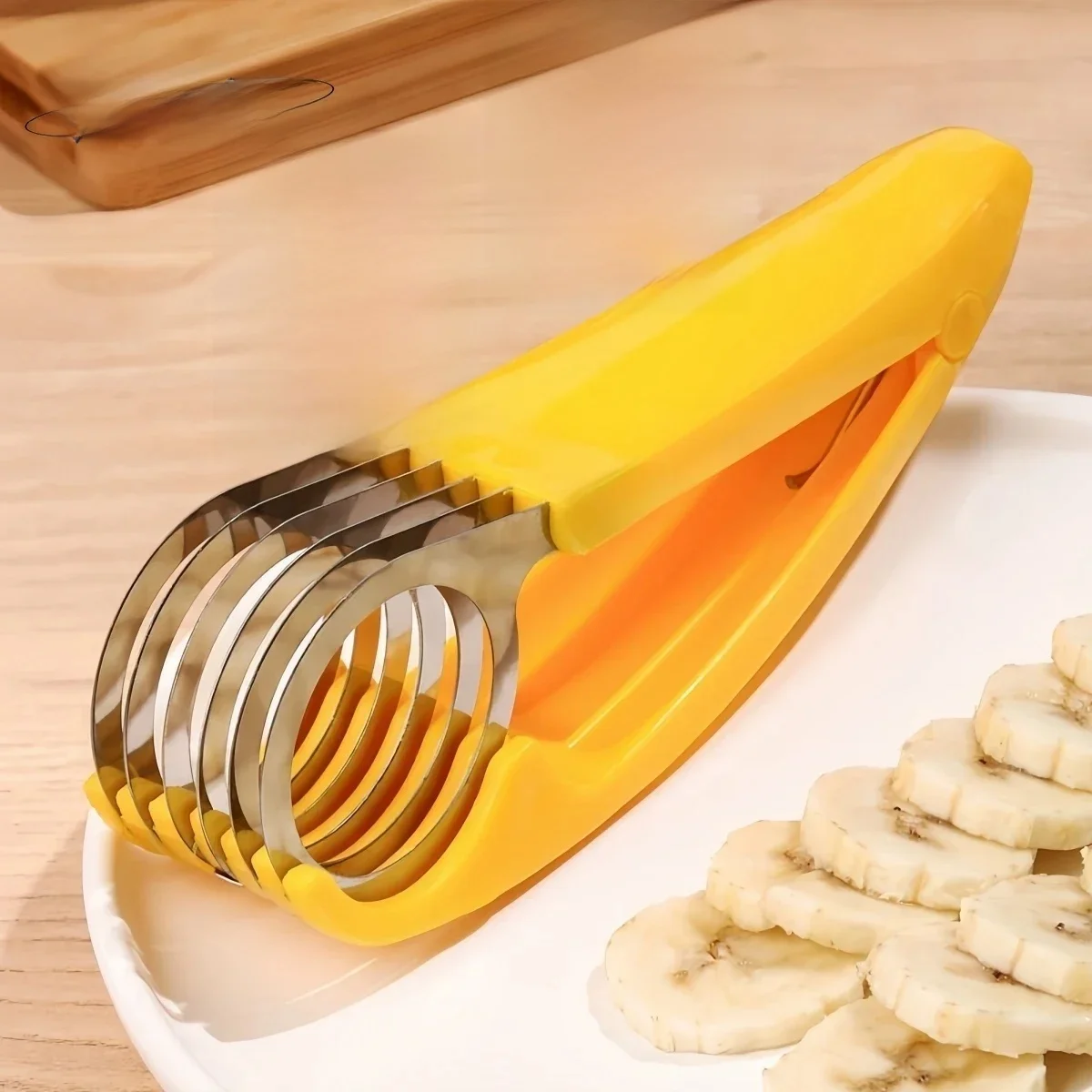 Ekologiczna krajalnica do bananów: wysokiej jakości plastikowe narzędzie kuchenne do owoców i warzyw - idealne do krojenia, krojenia ogórków i nie tylko — zdjęcie 2