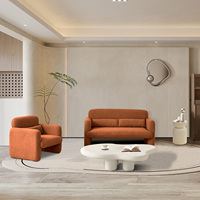 Rosahqnda Modern Lamb Chair Actuent Chair with armchair and Waist Pillows, living room Reading and Lounge armchair