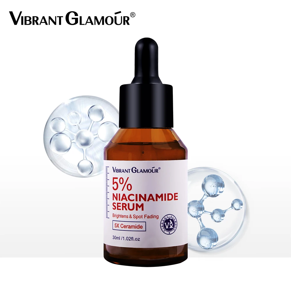 VIBRANT GLAMOUR 5% Royal DSM Niacinamide Serum 5X Ceramide Inhibit Melanin Quickly Brighten Remove Acne Sun Spots 30ml