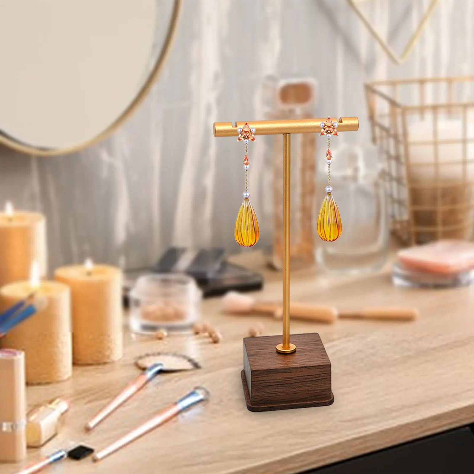 Earring Display Stand Holder Storage Rack  360° Rotating Jewelry Showcase for Earrings Necklaces Bracelets Rings for Retail Stor