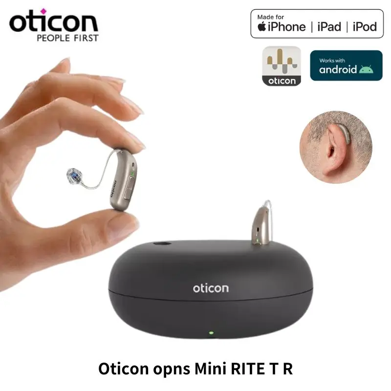 

Oticon Opns 1 Opns 2 Opns 3 MiniRITE T R Слуховой аппарат Программируемый RIC Bluetooth Перезаряжаемый беспроводной цифровой 48-канальный