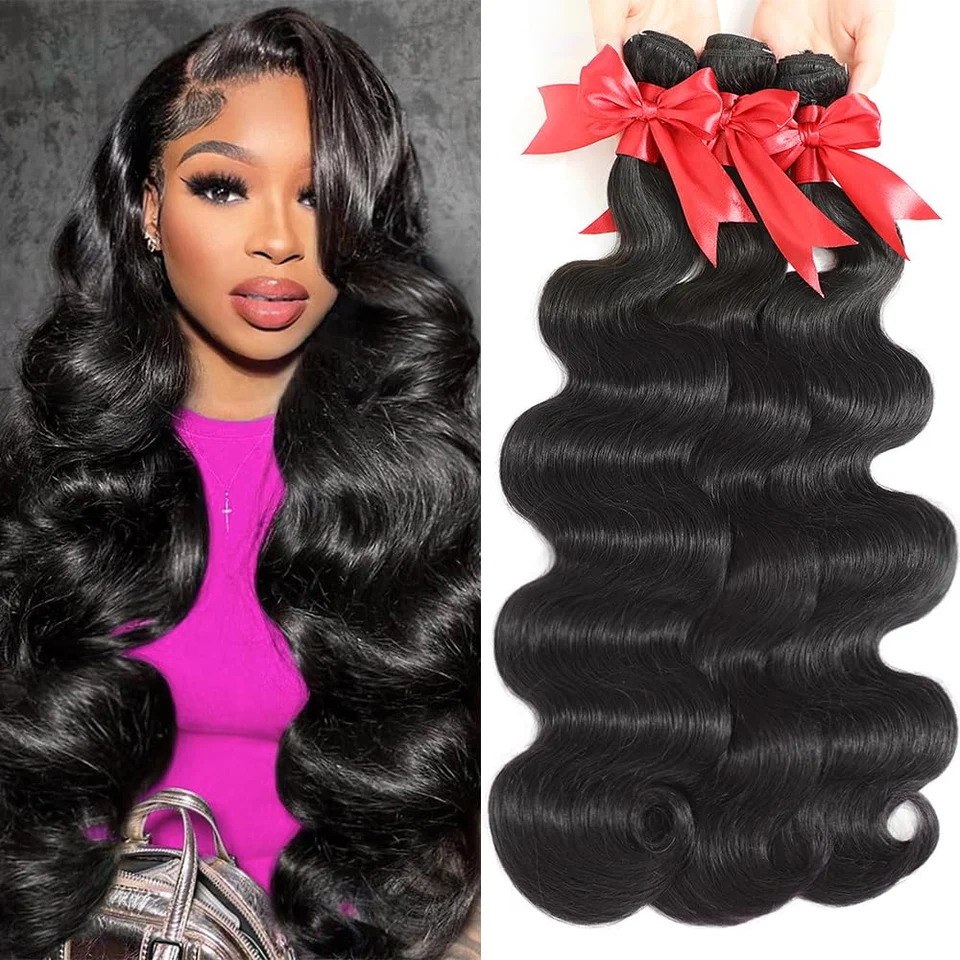 Belextens 15A Body Wave Paquetes Cabello Humano Paquetes 100% Cabello Humano Tejidos 12-32 Pulgadas Body Wave Extensiones de Cabello Virgen 85 Gramos Paquete