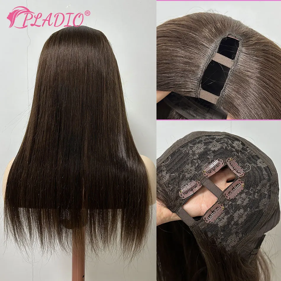 باروكات على شكل حرف U 100% شعر بشري طويل باروكات برازيلية مستقيمة بدون دانتيل للنساء 14-28 بوصة كثافة 180%