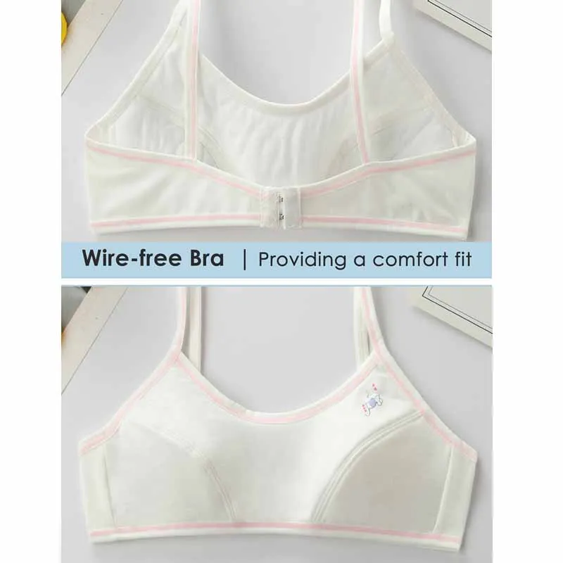 4 قطع حمالات صدر للتدريب للفتيات ملابس داخلية قطنية بإبزيم خلفي تصميم Bralette للمراهقين ملابس رياضية للفتيات المراهقات قابلة للتنفس
