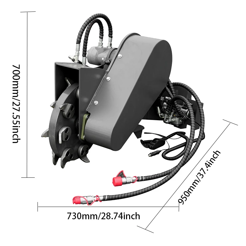 Swing Head Stump Breaker - Skid Steer Loader Attachment, Efficient Stump Removal and Land Clearing Tool for Landscaping.