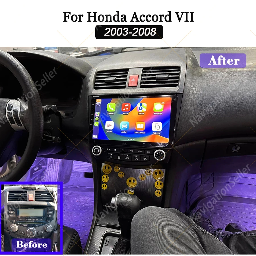 

Android Carplay Auto For Honda Accord 7 VII 2003 2004 2005 2006 2007 2008 Car Raido Multimedia Player Head Unit GPS DSP Audio BT