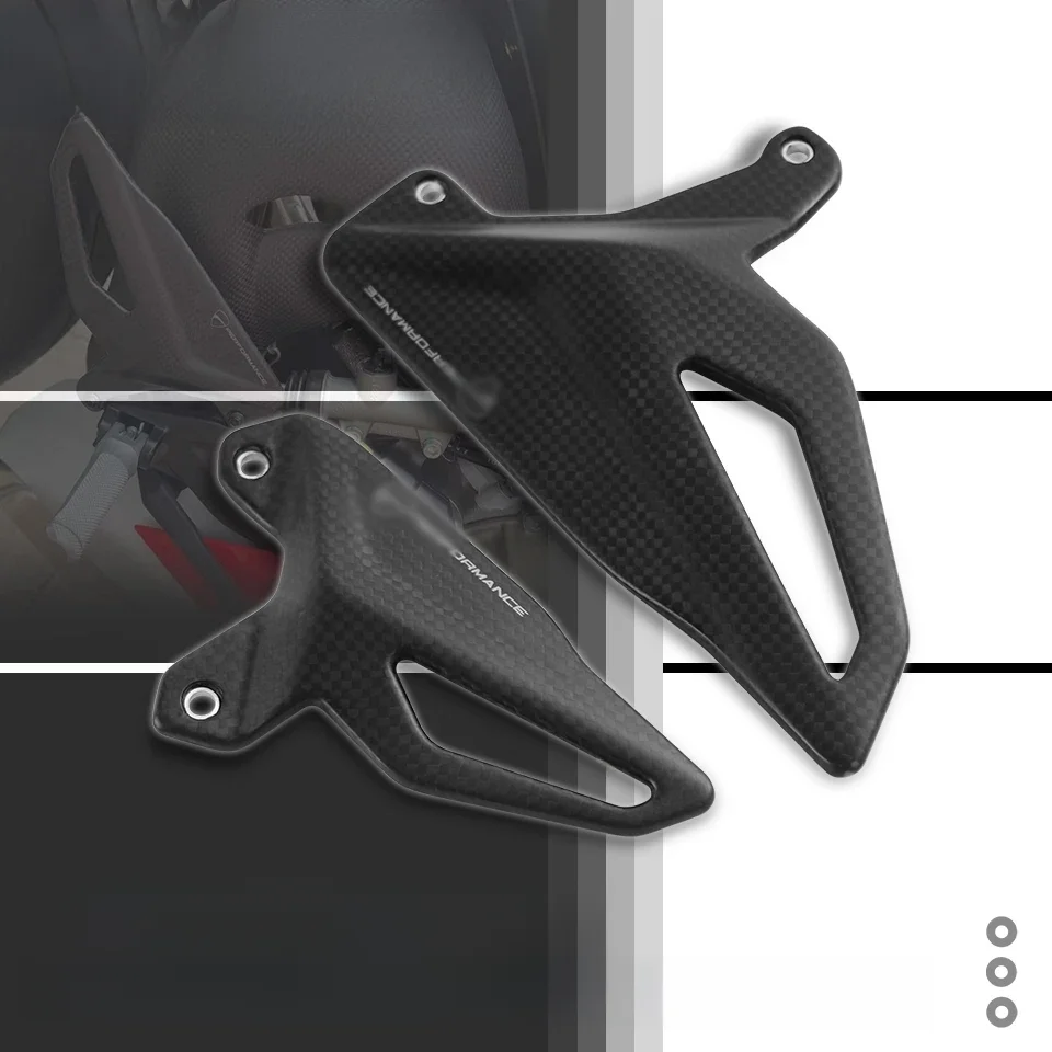 Couvercle de protection des pieds de moto en Fiber de carbone, pour DUCATI Streetfighter V4 Panigale V4 V4s V4r V4SP, plaque de protection du talon, repose-pieds