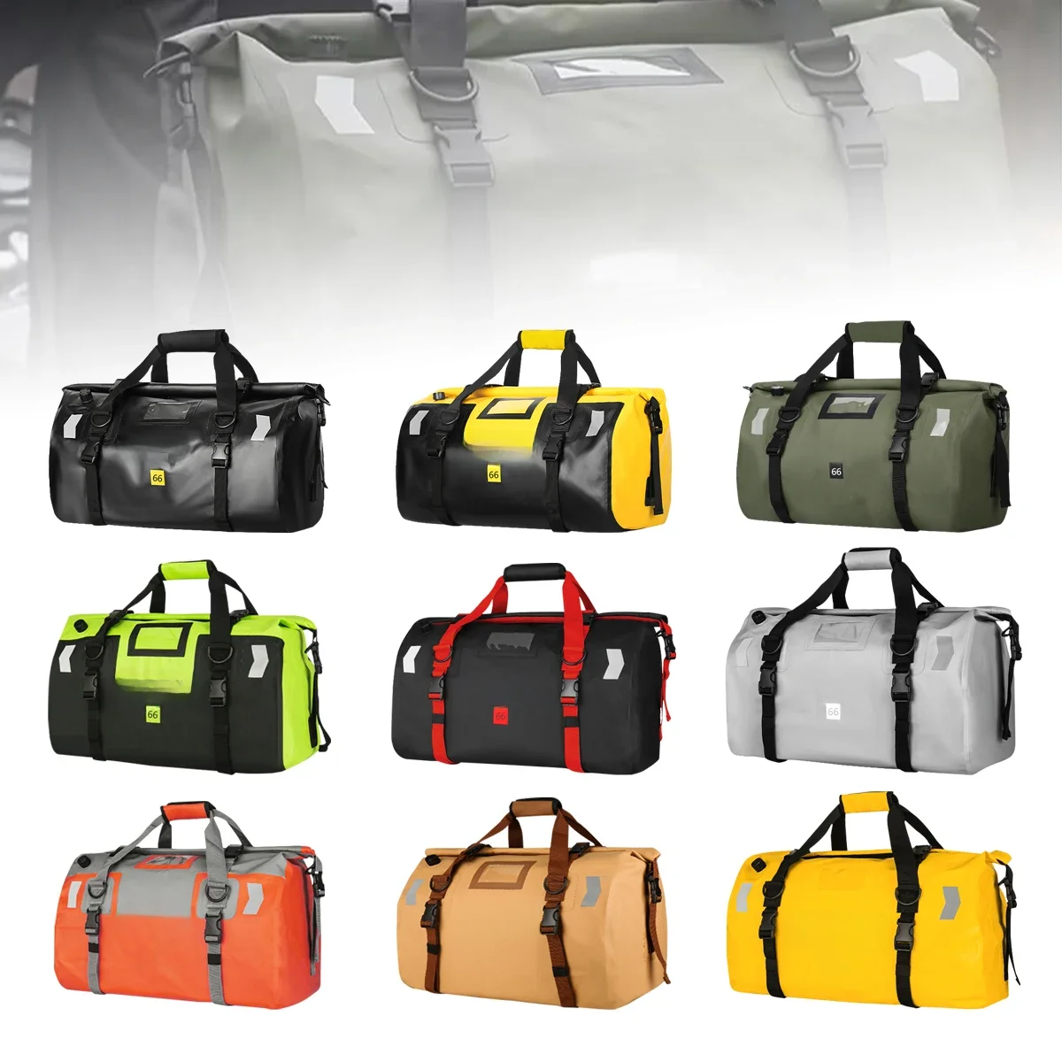 Motorrad Wasserdichte Hecktasche Reise Outdoor Trockenen Gepäck Roll Pack Tasche 20/66/100L Motorrad Gepäck Rucksack Motorrad sitztasche