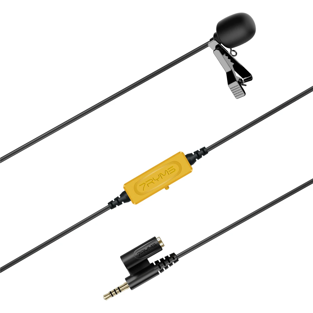 7Ryms S.LAV 01 6m Portable Omnidirectional Condenser Monitor Lavalier Microphone for iPhone Android Smartphone/iPad/DSLR Camera