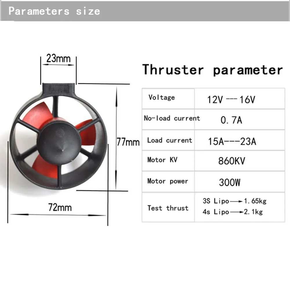 Hobbyocean 2.1KG Underwater Thruster 16V 300W Brushless Motor 40A ESC for RC Bait Tug Boat Nest Ship Submarin ROV Robot