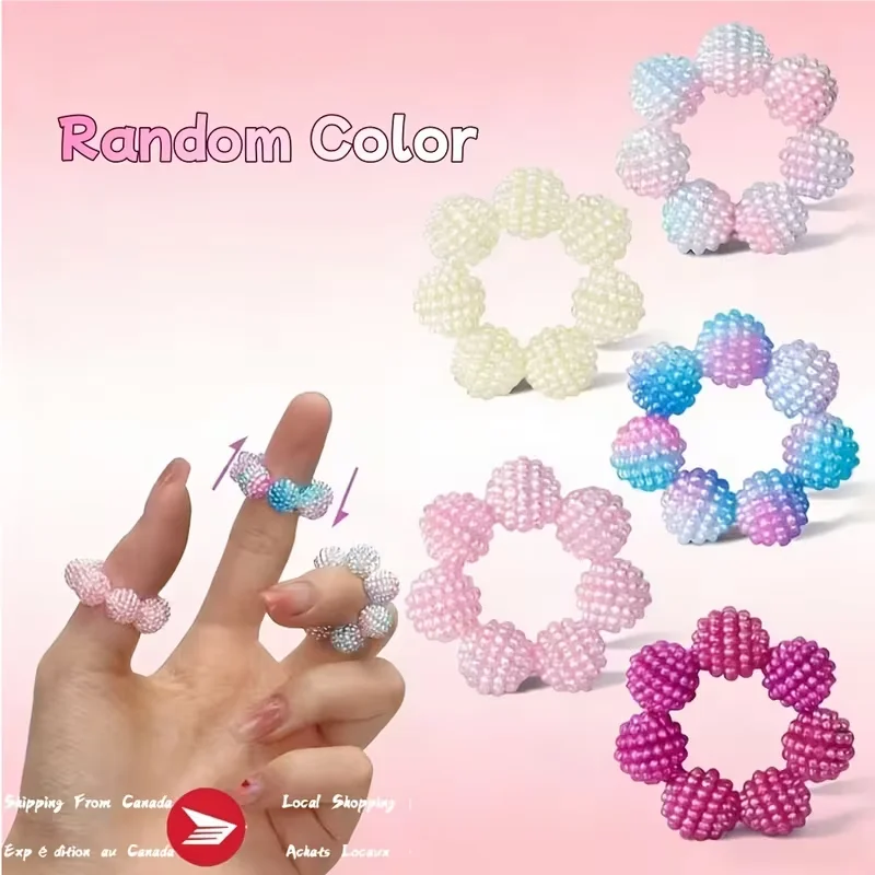 5pcs/set Sensory Spiky Bead Fidget Rings - Adjustable Relax Anxiety Calming Colored Fidget with Spiky Beads, for Finger Massager