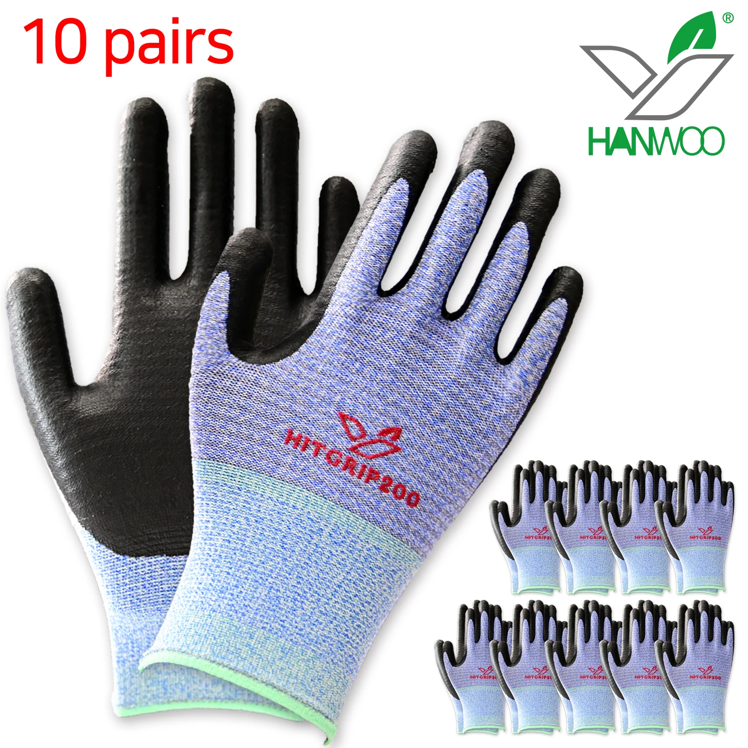 قفازات أمان غير قابلة للانزلاق من Hanwoo ، قبضة حرارية ، وصنع في الهواء ، ومغطاة بالرغوة ، ولمسة ذكية ، ومكافحة الانزلاق ، وساعي الديكور ، وعلامة القيادة ، وتعبئة الكاشير ، 10 أزواج