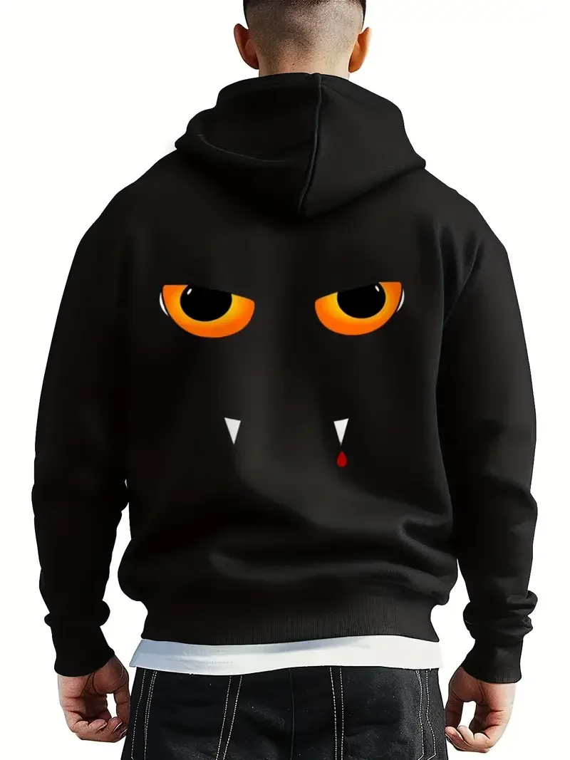 New men's high quality hooded sweatshirts, creative printed men's street sweatshirts, y2k style printed street sweatshirts