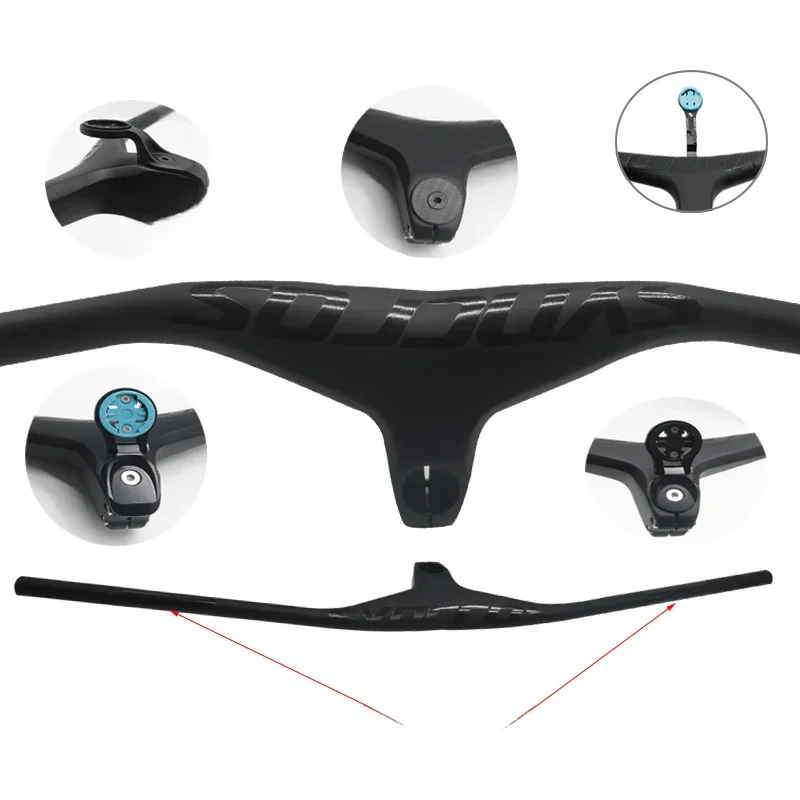 Guidon en carbone Syncros 28,6 mm - 7 degrés, guidon intégré pour VTT, tige 660~800 mm, 70/80/90/100 mm, pièces de cadre de vélo