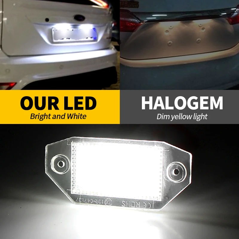 2PCS 12V Hohe Helle Weiße Fehler Kostenlose LED Kennzeichen Lichter Anzahl Lampen Canbus Für Ford Mondeo MK3 2000-2007 Auto Zubehör