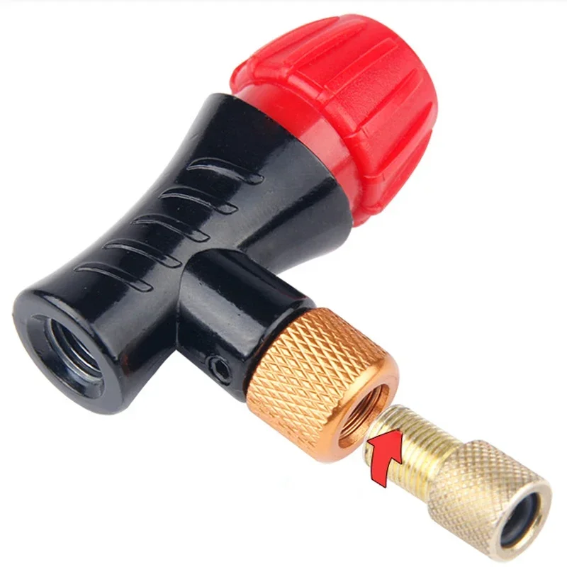 AliExpress Bicycle Air Pump Valve Head Inflator Adapter CO2 Gas Pump Head Fast Inflatable Bike Inflator Head