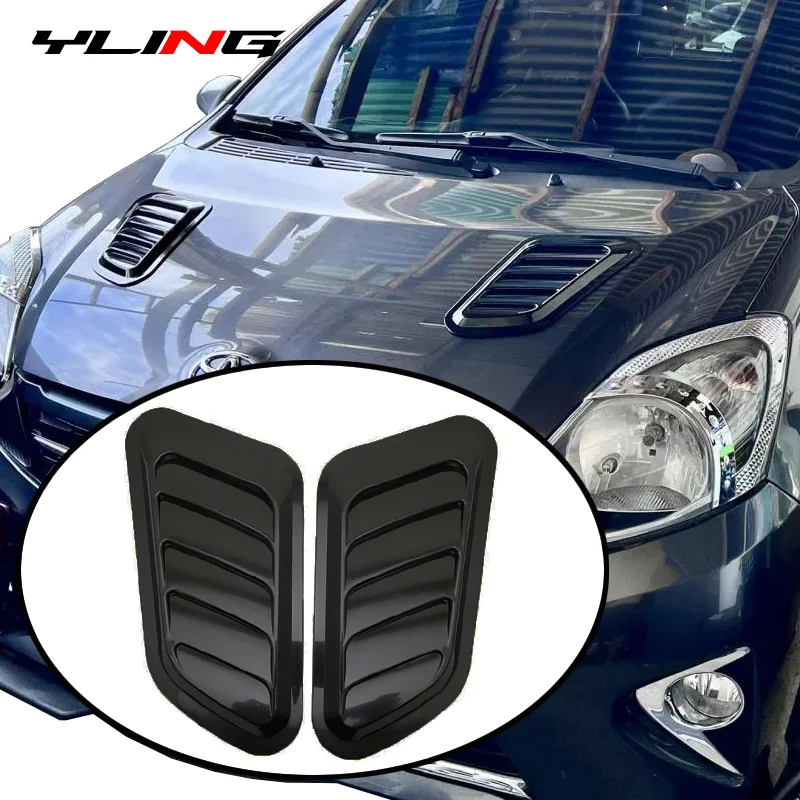 

Black Carbon Fiber Car Universal Intake Scoop Turbo Hood Outlet Shark Fin Air Vent Sticker Trim Cover Decorative