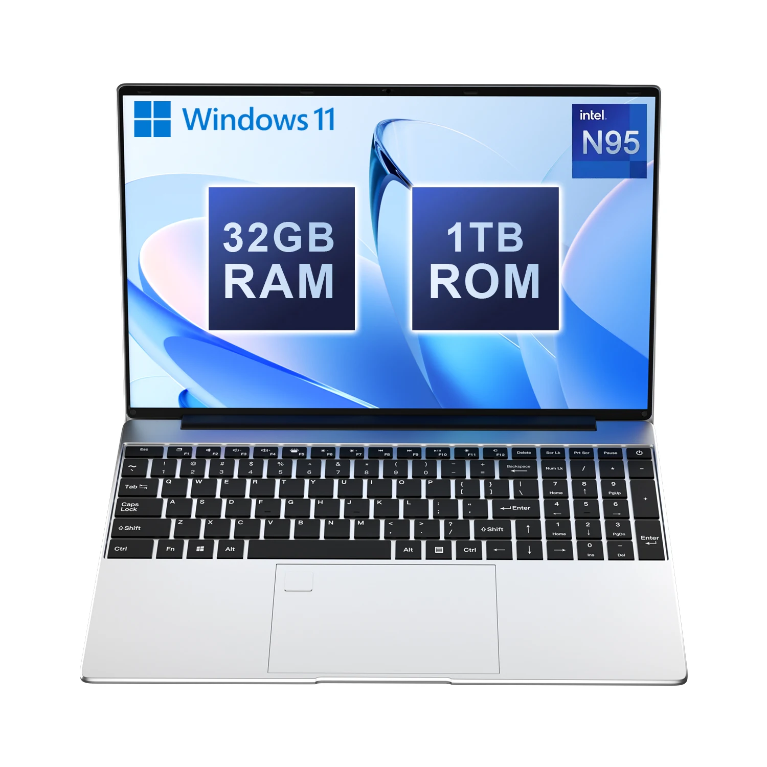 New 15.6" Portable Laptop N95 32GB RAM 2048GB SSD 7500mAh Battery Office Study Computer PC Windows 11 Pro Notebook Gamer