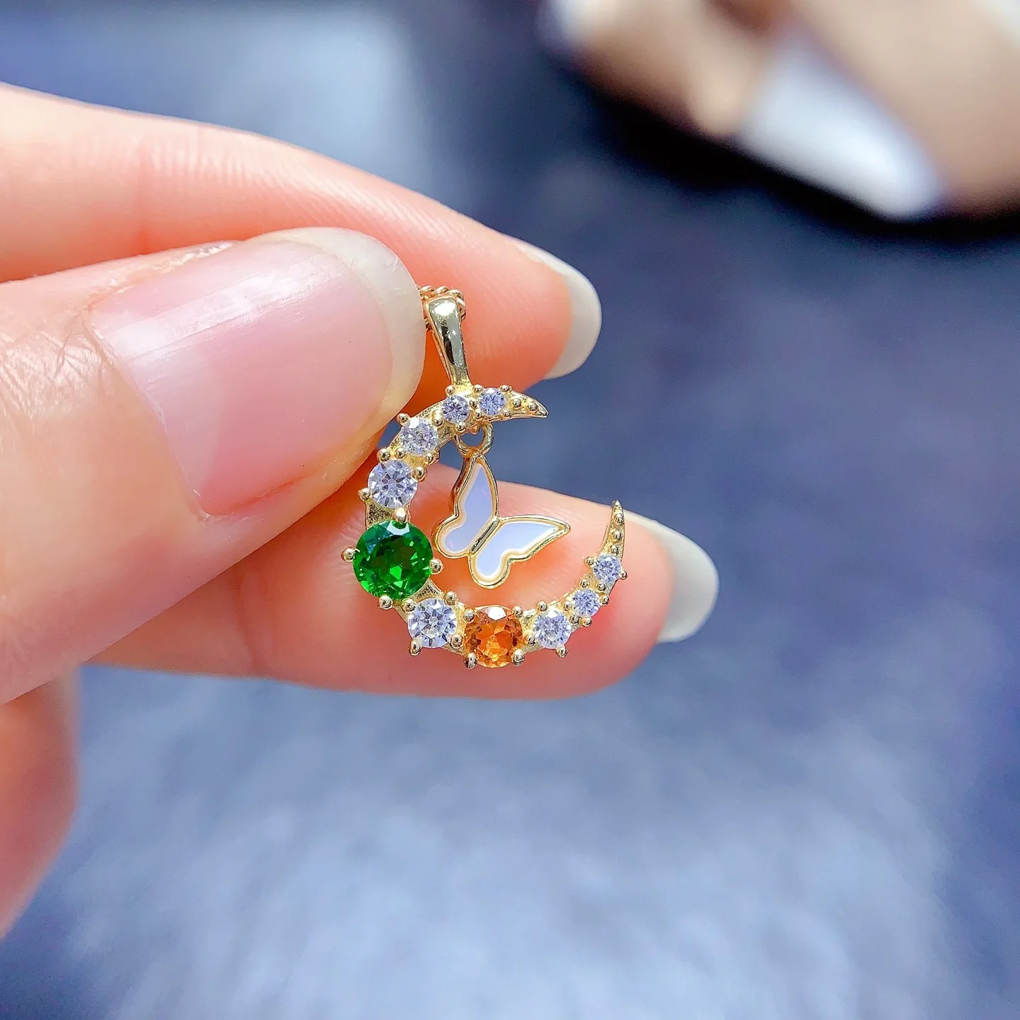 KJJEAXCMY Girl 3x3xmm 4x4mm Natural Translucent Jadeite Yellow Crystal Pendant Necklace 925 Pure Silver Gold Clearance Sale Gift