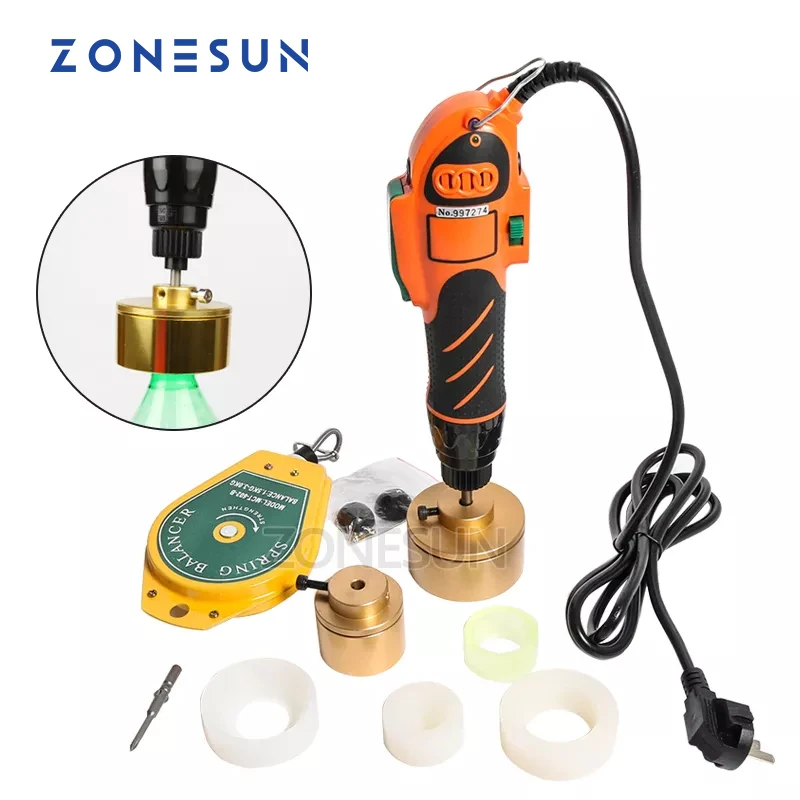 

ZONESUN 100W Upgrade Plastic Smoke Oil Bottle Capper Hand Held cap Tool 10-50mm Cap Screw Capping Machine