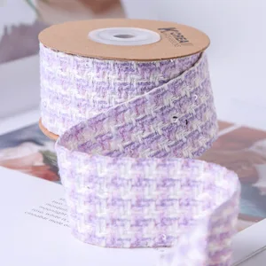 Baumwollwäsche bestickte Tweed -Netzband mit Pailletten handgefertigte Haarschnitte Banane Bananenclip Erwachsener Materialkunsthandwerk für Erwachsene 12 Hauptverkauf Tweed Tape - №6