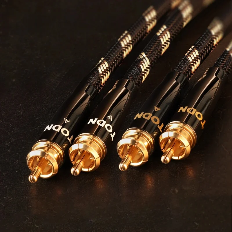 TODN 1 para kabli RCA 7N OCC HiFi 2RCA do 2RCA Wysokiej klasy kable audio do wzmacniacza DAC DAP Męski-Męski do telewizora, samochodowego zestawu stereo, miksera — zdjęcie produktu 7
