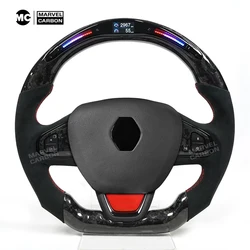 100% Carbon Fiber Steering Wheel Display LED Performance Compatible for Renault Clio