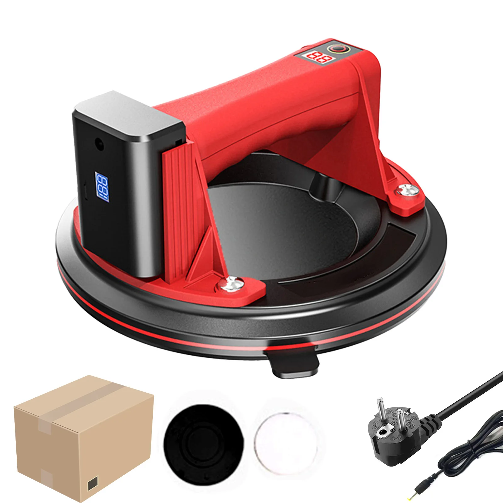 1/2PCS Industriële kwaliteit vacuüm elektrische zuignaplifter 300KG laadvermogen voor graniettegels glas met digitaal display Heavy Duty 3600mAh batterij