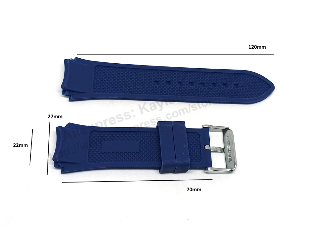 Fits/For Guess Collection GC W0247G3 , W0248G5 , W0040G6 , W0040G7 , W0040G9  , W0407G2 - 22mm NavyBlue Rubber watch band strap