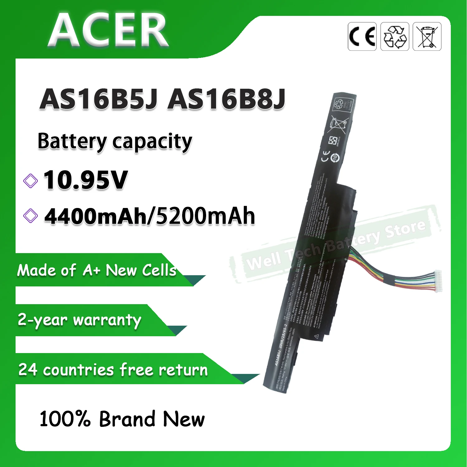 AS16B5J AS16B8J Laptop Battery For ACER Aspire E15 E5-575G E5-575G-53VG F5-575G