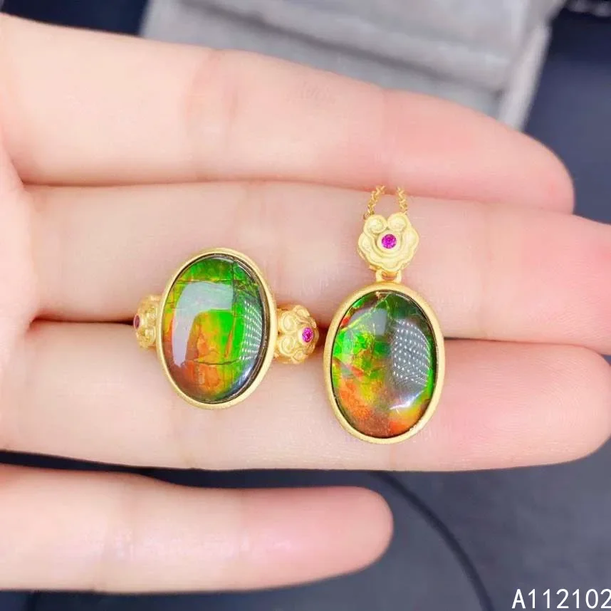 

KJJEAXCMY Fashion Elegant Opal Jewelry 2-piece Sets For Woman Cubic Zirco Water Drop Necklace Pendant Bridal Wedding Party Gift