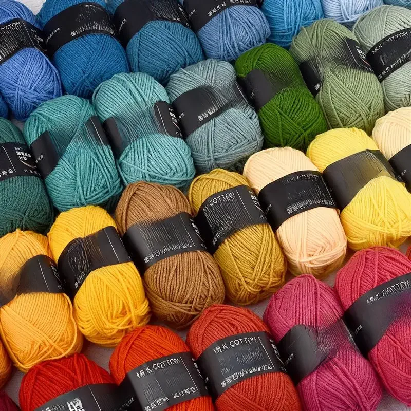 50g mleko bawełna przędza do szydełkowania 4ply Knitting wełna robótki barwione Lanas na szydełku rzemiosło dzianinowa czapka lalki szalik DIY Knitting — zdjęcie 2