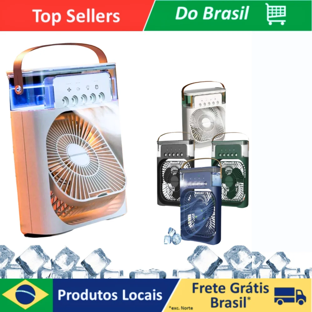 Mini Ar Condicionado com Nebulizador, Ventilador, Umidificador, Aromatizador E Climatizador