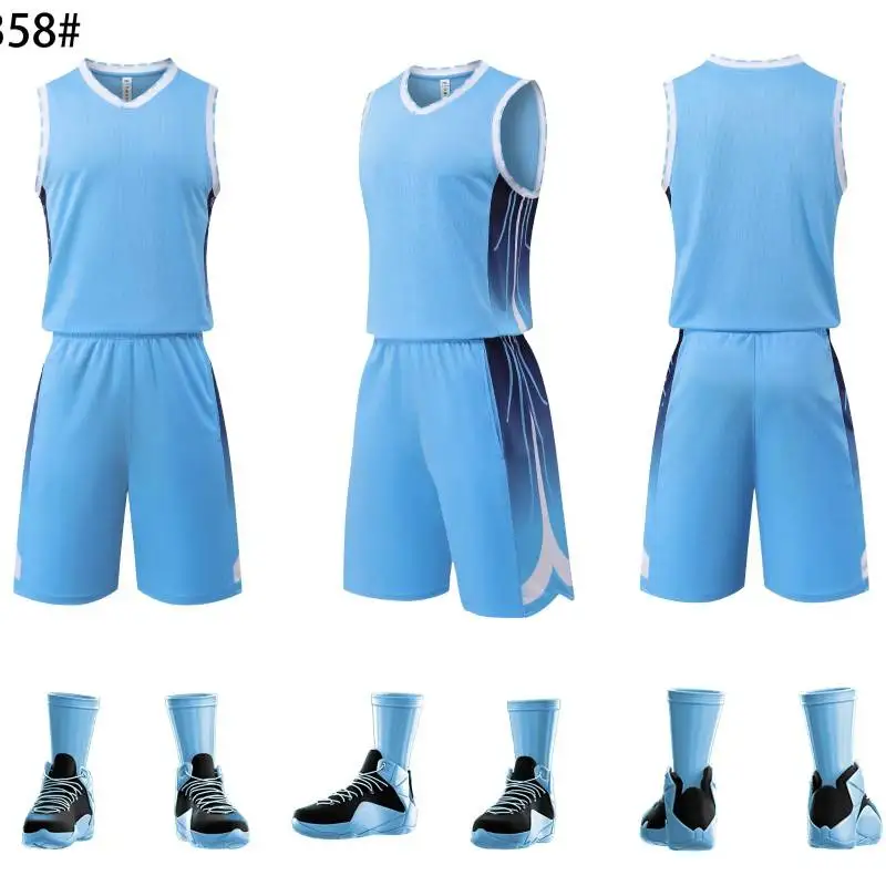 Personalized Customizable 100% Polyester Basketball Jersey Mesh Breathable Sport Training Basketball Uniform Set For Men