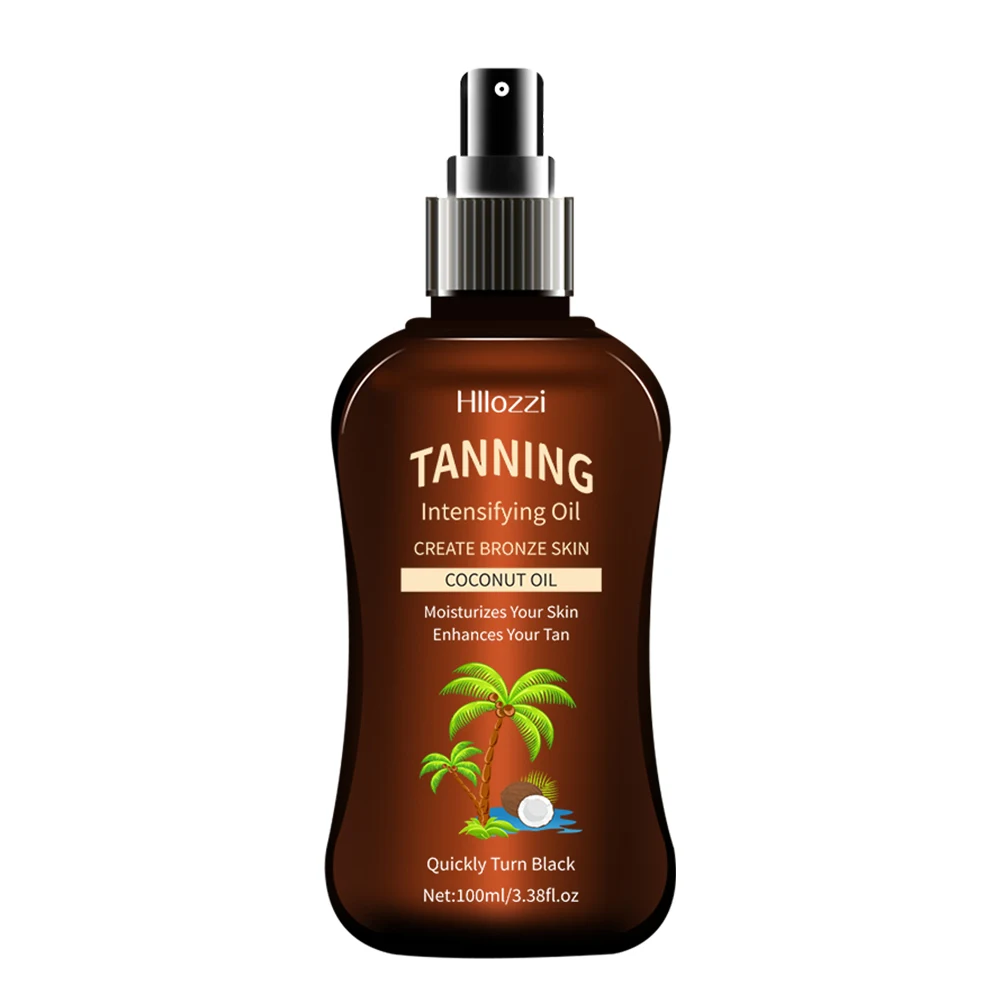 100 ml/3.38fl.oz huile de bronzage de noix de coco bronzants sans soleil huile intensifiante bronzan
