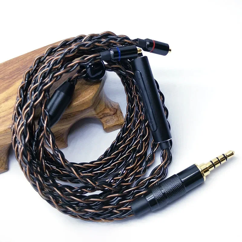 1.2m DIY zamiennik kabel Mmcx z mikrofonem 3.5mm posrebrzany ulepszony 8 drut kabel do RY4S plus mmcx kabel do słuchawek — zdjęcie produktu 7