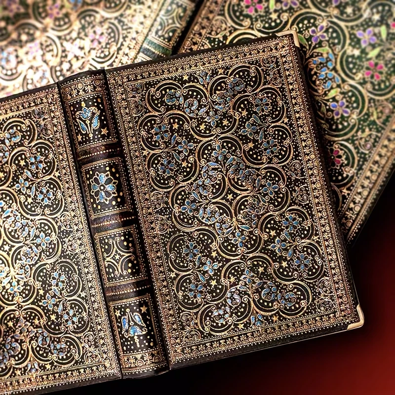 1 Piece, A5 Size, 240 Pages, Thick Vintage Hardcover Sketchbook, Gold-Stamped Cover Notebook, 160Gsm Blank Paper, Suitable for Sketchbooks, Marker Watercolor Sketchbooks, and Art Supplies, Luxurious and Elegant, a Great Gift