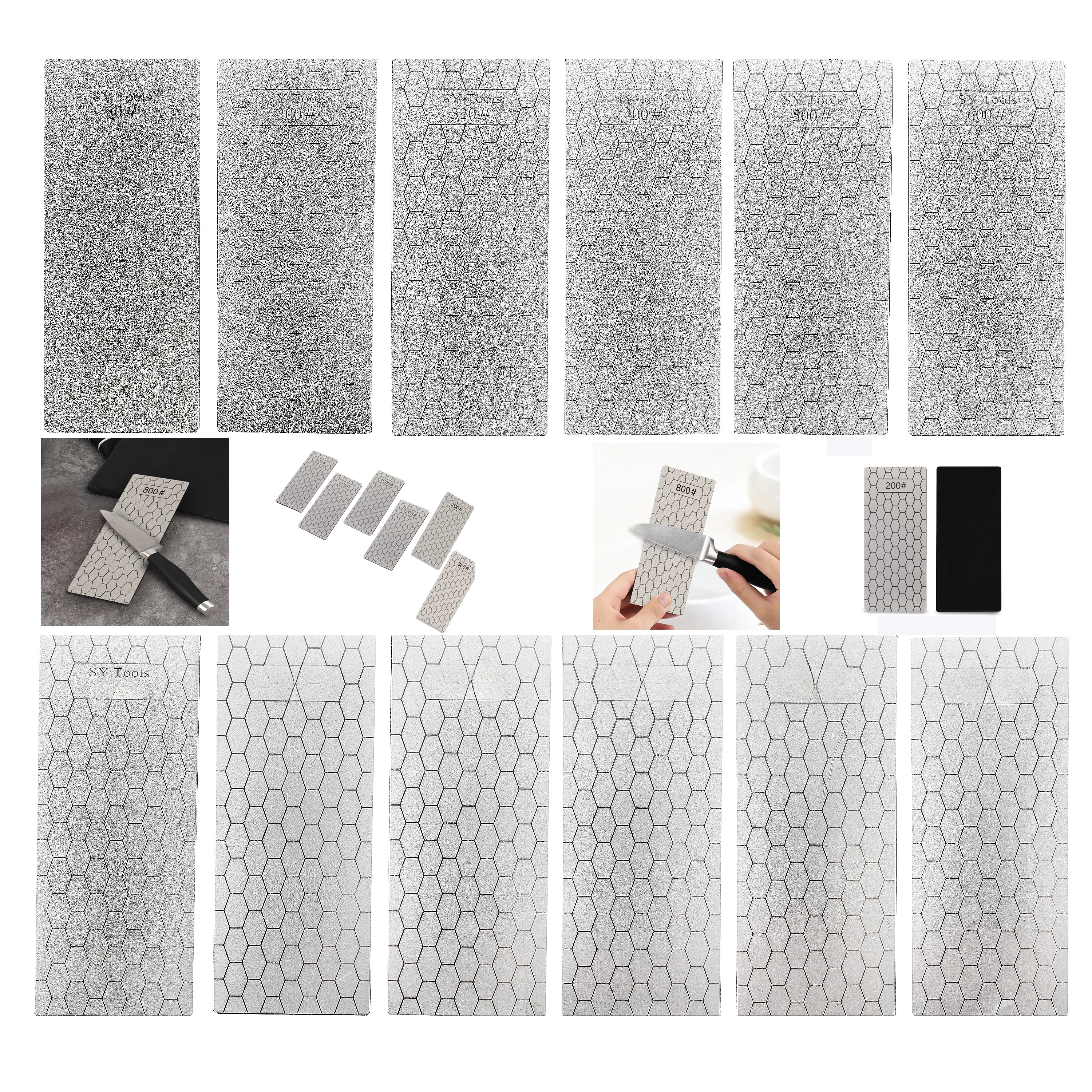 Kamień do ostrzenia Preminum Diamond Honeycomb Pattern Szybki kamień do ostrzenia noży kuchennych i outdoorowych — zdjęcie 2