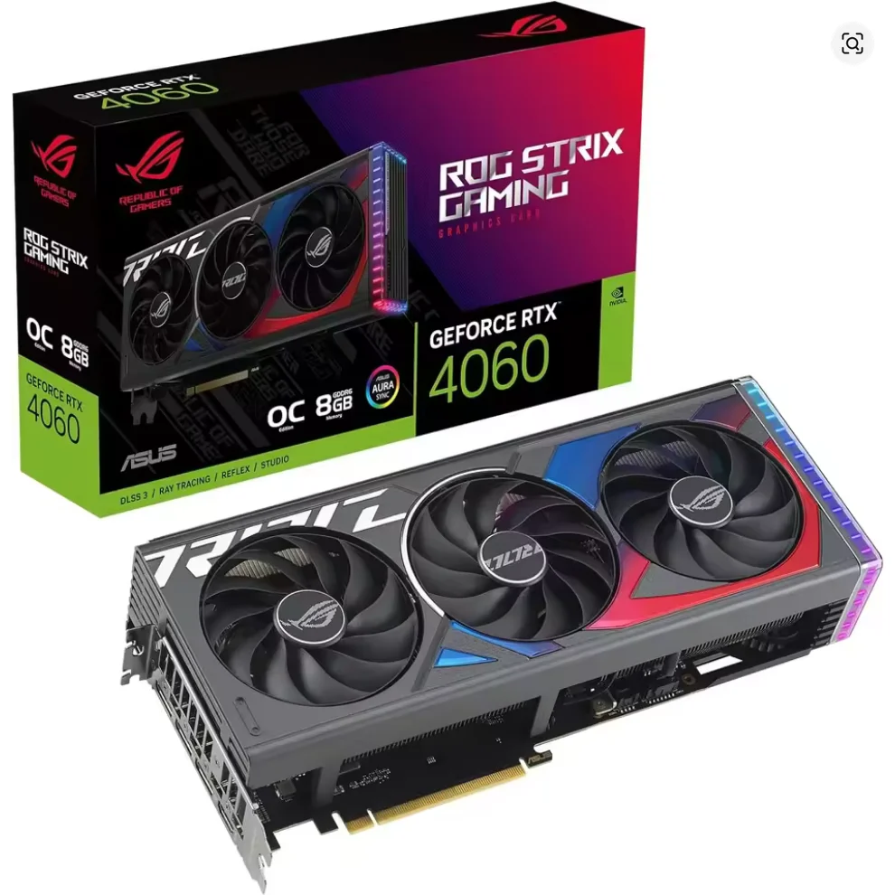 العلامة التجارية الجديدة ASUS ROG Strix GeForce RTX ™   بطاقة رسومات الألعاب إصدار 4060 OC (PCIe 4.0، 8GB GDDR6، DLSS 3، HDMI 2.1a، DisplayPort