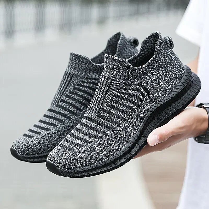 Herenschoenen Ademende herensneakers Comfortabele loopschoenen Tenis Outdoor Slip On Walking Sneakers Sok Joggingschoenen - afbeelding 2