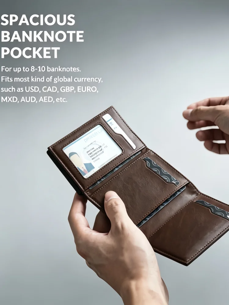 Personalisierte Kartenhalter-Geldbörse mit Münzfach, Magnetverschluss, Pop-Up-ID-Fenster, Aluminium-PU-Geldbörse, Bargeld- und Kreditkartenetui, Geburtstagsgeschenk – Detail 7