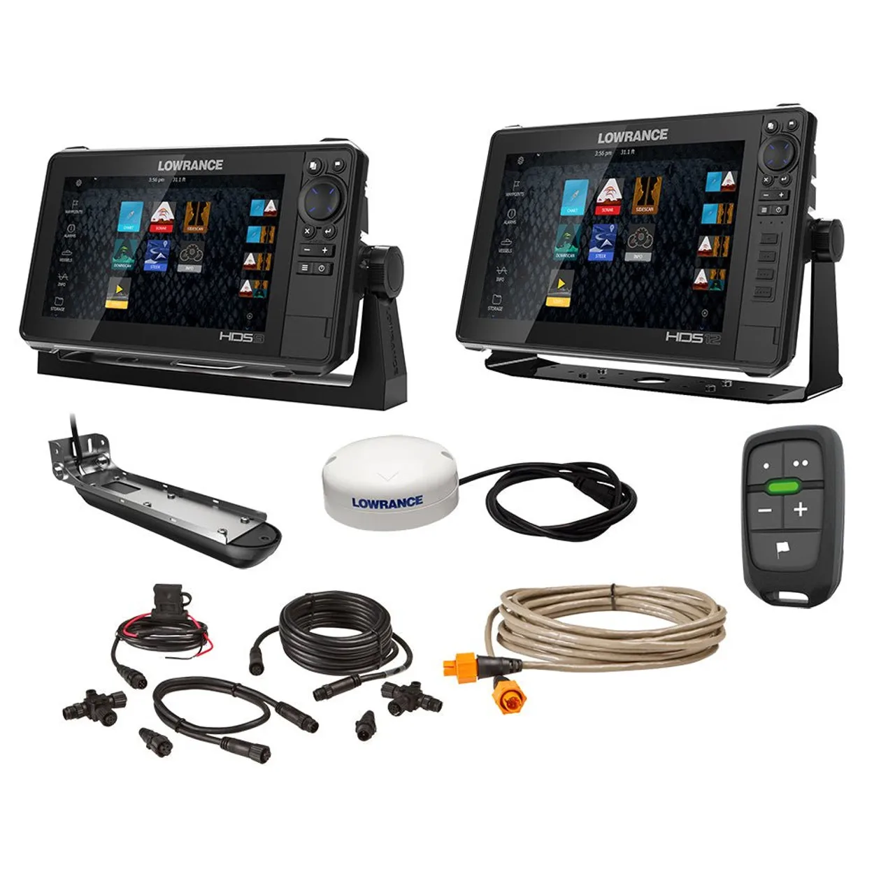 BEST OFFER Lowrance HDS Live Bundle - 9 & 12 Display AI 3-in-1 T/M Transducer