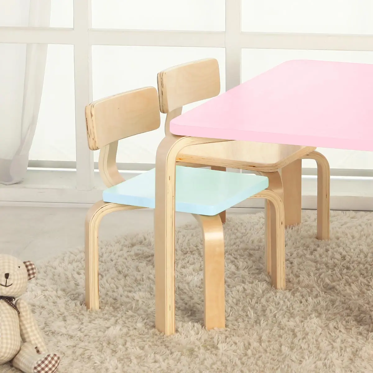 Pro Children's chair (square type) 3 color children's dining table chair