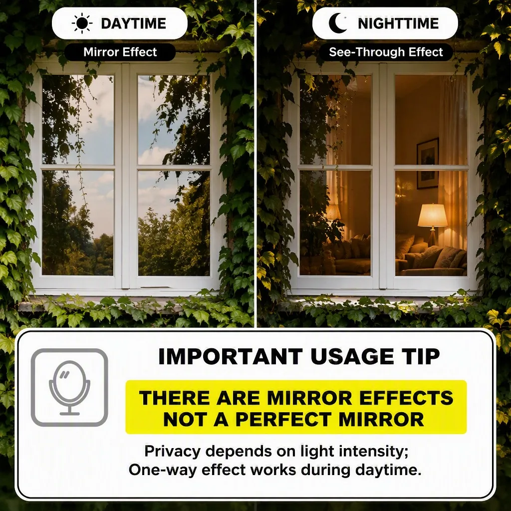PET Privacy Window Cover Decorative Mirror Film Window Film Thermal Insulation Self Adhesive Window Decal for Home for Office