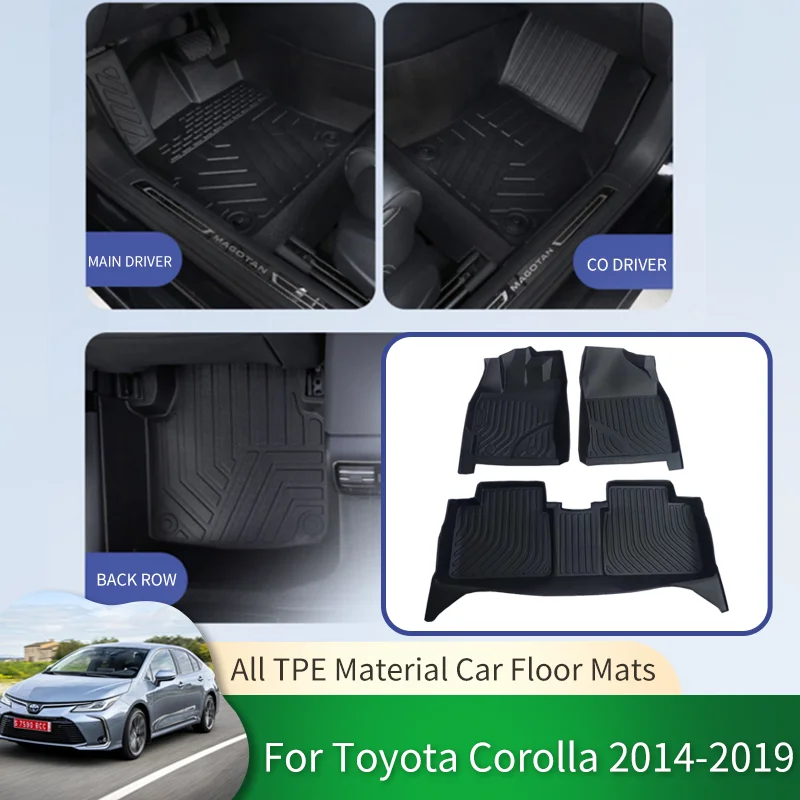 

Full Surround Car Waterproof Non-slip Floor Mats Protective Liner Foot Pads Carpet for Toyota Corolla E170 2014~2019 2017 2018