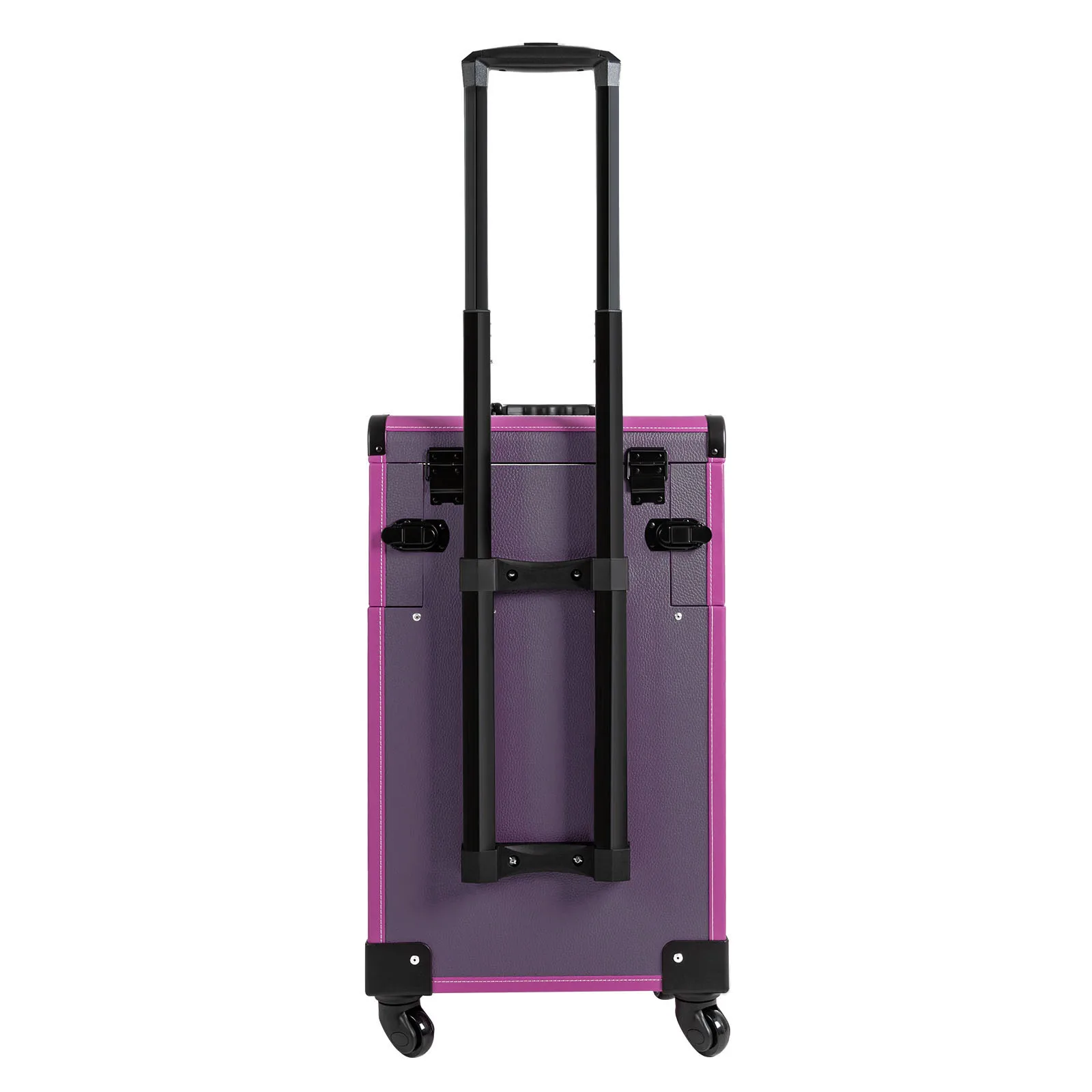 Rolling Makeup  Case, Lockable Portable Cosmetic Organizer Trolley, Large Make up Cosmetic Orgainzer Easy to Move & Carry Purple