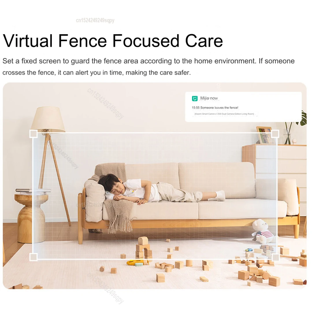 Xiaomi-cámara inteligente C500, dispositivo de seguridad con doble lente, detección de llanto de bebé, reconocimiento facial, PTZ, visión nocturna a todo Color de 360 °, novedad