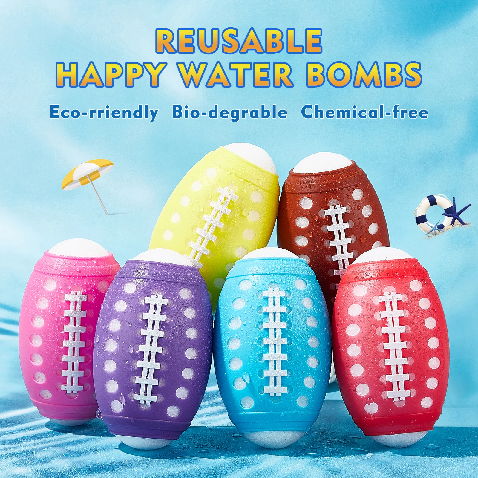 

Kids Silicone Rugby Ball Water Football Mini Sport Ball for Pool Beach - Durable Swimming Pool Game Ball for Children 5.2x8.8cm