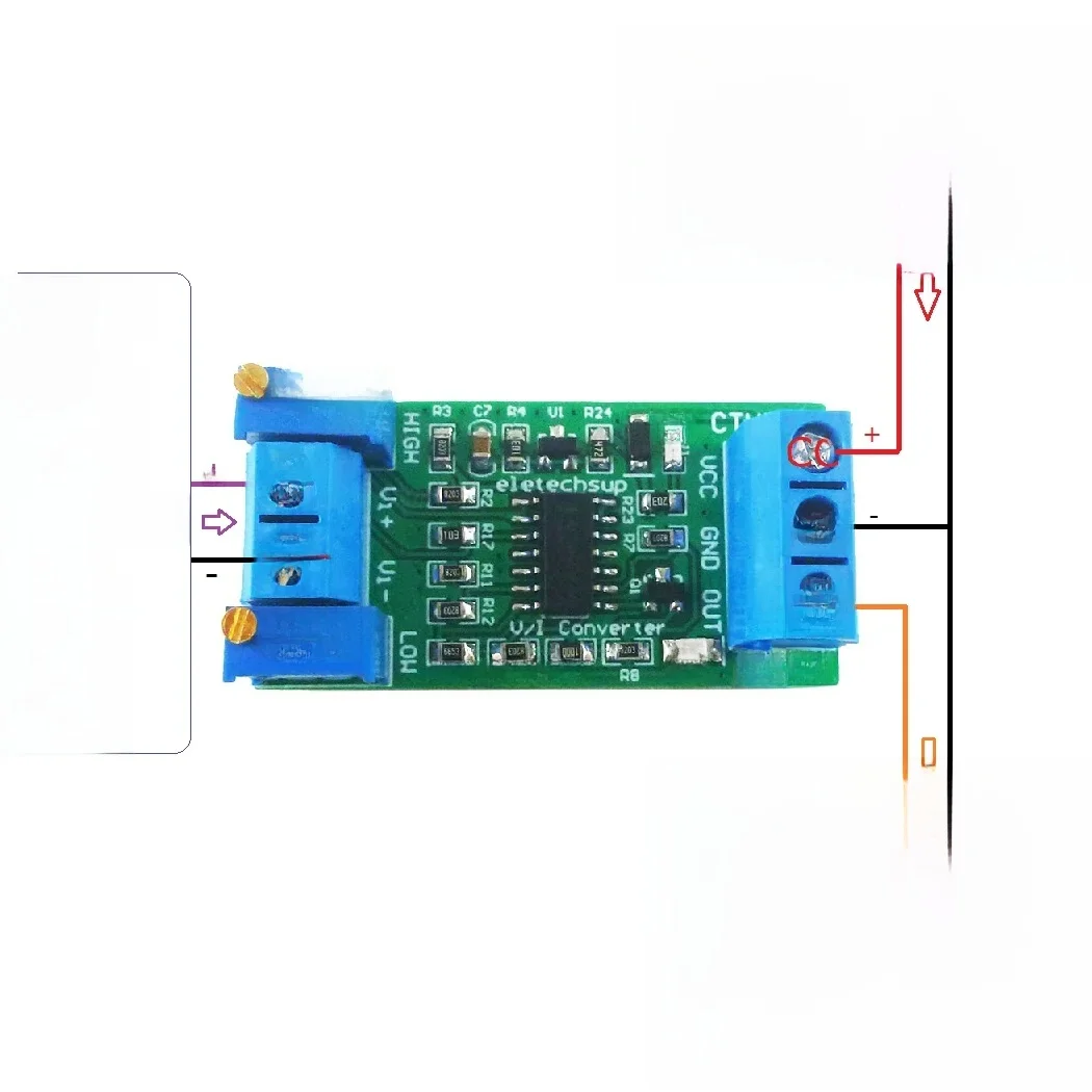 0-5V/0-10V to 4-20mA/0-20mA Voltage to Current Analog IO Module Transmitter V/I Linear Converter for PLC RS485 Sensor